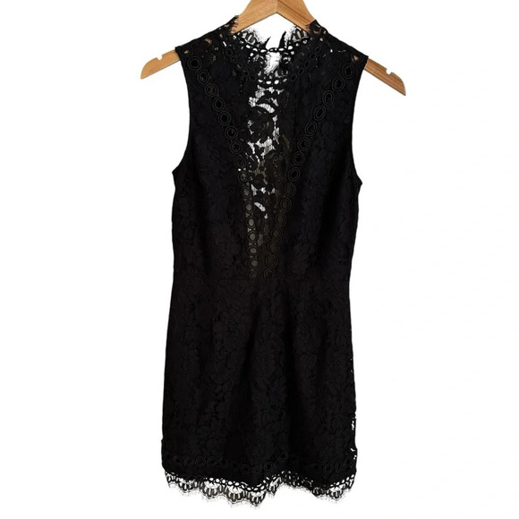 NWT Free People Party Small Cherie Black Lace Mini Dress Wedding Cocktail New S - Picture 5 of 12